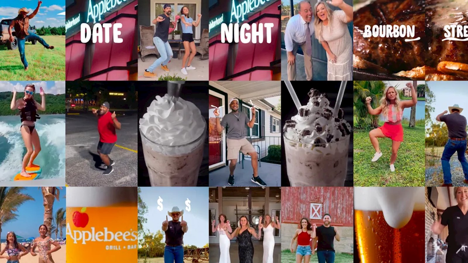 Collage of social media posts from the Applebees "Fancy like" campaign