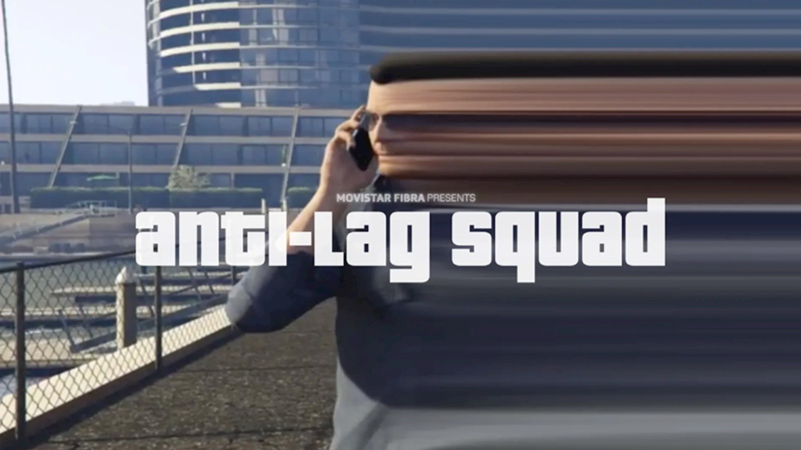 Still from a video game with the text "Anti lag squad" in white